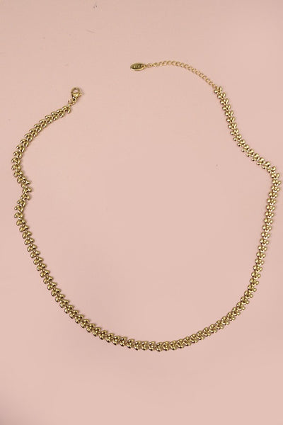 TITANIUM  STEEL NON-TARNISH LEAF CHAIN NECKLACE | 40NK329