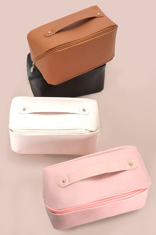 FAUX LEATHER OPEN FLAT COSMETIC BAGS | 40P533