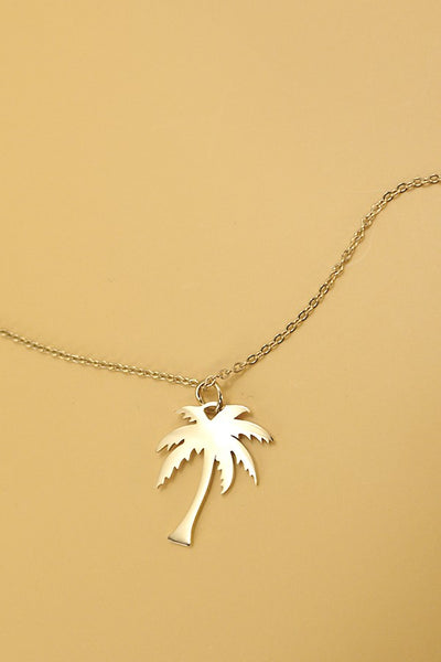 TITANIUM  STEEL NON-TARNISH PALM TREE NECKLACE | 40NK336