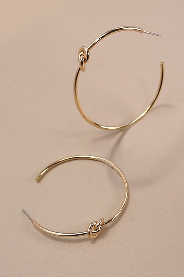 GOLD KNOT HOOP EARRINGS | 80E3850