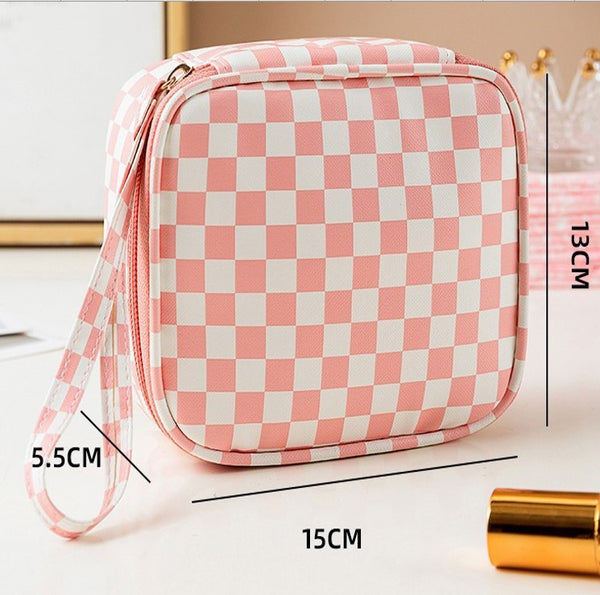 CHECKER COSMETIC MAKEUP TRAVEL POUCH BAG | 40P537