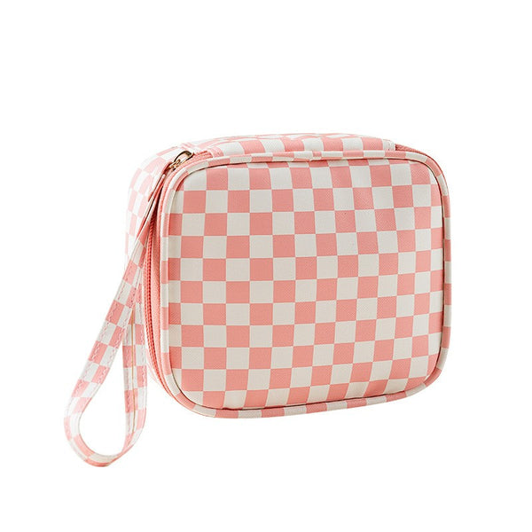 CHECKER COSMETIC MAKEUP TRAVEL POUCH BAG | 40P537