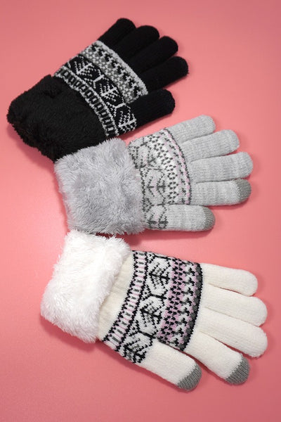 AZTEC WOOL DOUBLE PILE WINTER GLOVES | 40G100