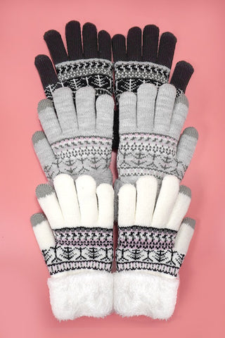 AZTEC WOOL DOUBLE PILE WINTER GLOVES | 40G100