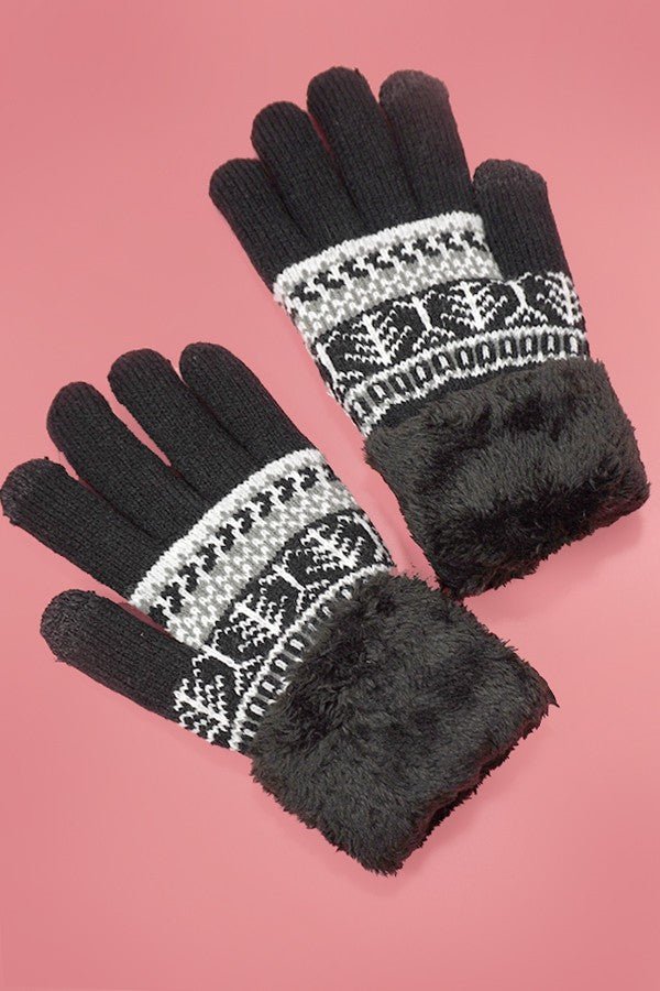 AZTEC WOOL DOUBLE PILE WINTER GLOVES | 40G100