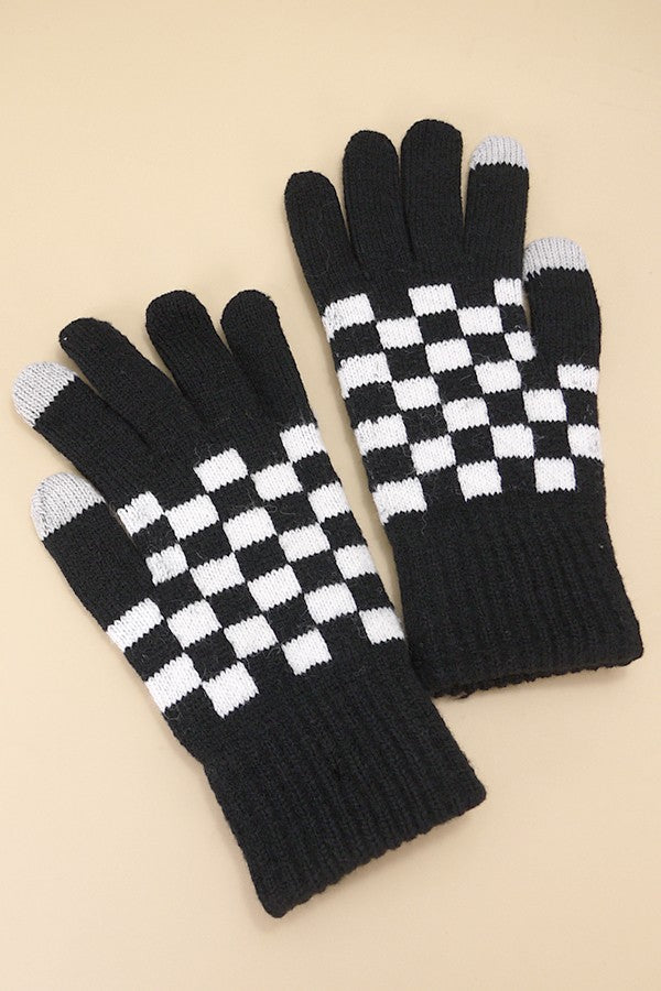 CHECKER WOOL TOUCH SCREEN  WINTER GLOVES | 40G101