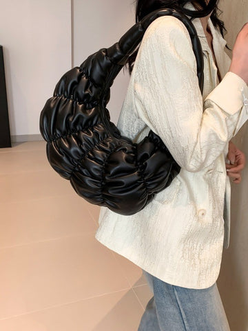 NEWEST STYLE QUILTED PUFFY HANDBAG SHOULDER BAG | 40P540