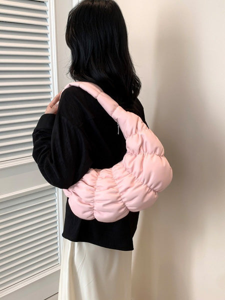 NEWEST STYLE QUILTED PUFFY HANDBAG SHOULDER BAG | 40P540