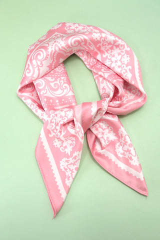 PAISLEY PINK SILKY FEEL BANDANA SCARF | 40SC629