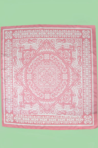 PAISLEY PINK SILKY FEEL BANDANA SCARF | 40SC629