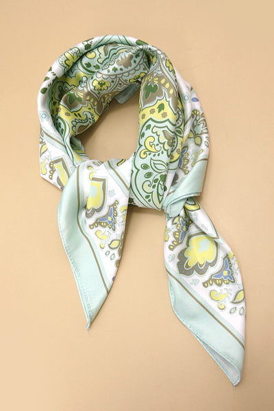 PAISLEY MINT SILKY FEEL BANDANA SCARF | 40SC628