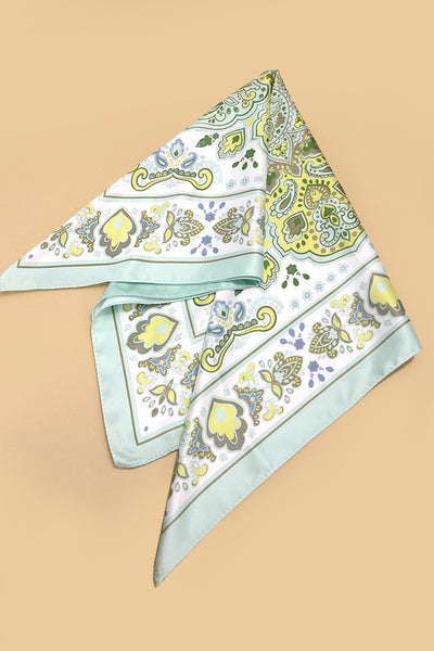 PAISLEY MINT SILKY FEEL BANDANA SCARF | 40SC628