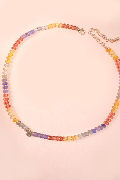 MINI INITIAL MULTI COLOR  BEADED NECKLACE | 80N901