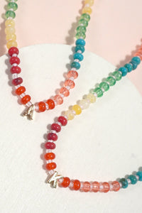 MINI INITIAL MULTI COLOR  BEADED NECKLACE | 80N901