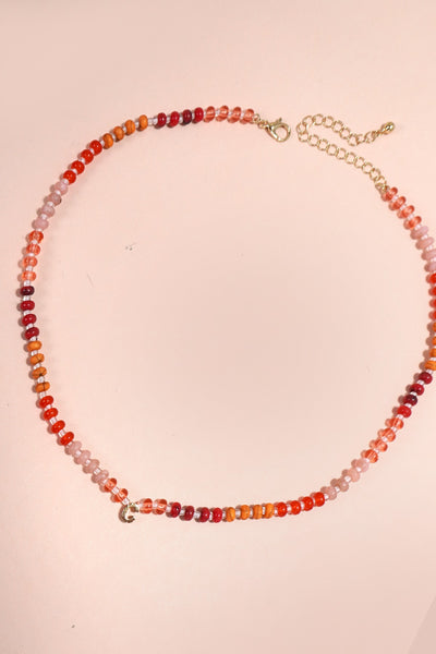 MINI INITIAL MULTI COLOR  BEADED NECKLACE | 80N901