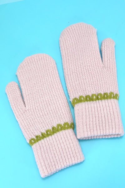 CLASSIC SOLID KNIT WARM MITTEN GLOVES | 40G102