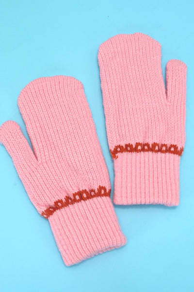 CLASSIC SOLID KNIT WARM MITTEN GLOVES | 40G102