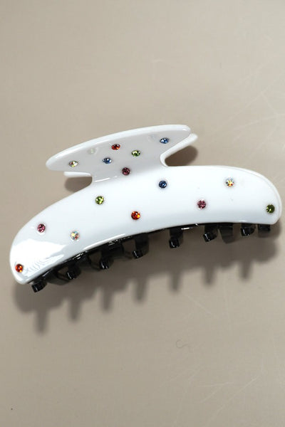 JUMBO RHINESTONE STUDDED LUX HAIR CLAW CLIPS | 40H826