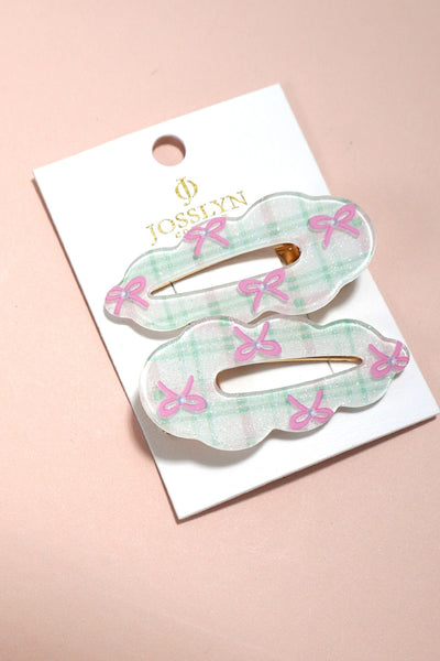 CHERRY BOW SET OF 2 HAIR CLIPS | 40H828