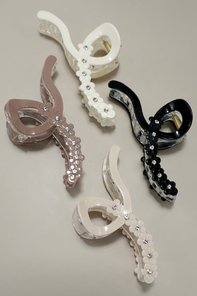 LARGE RHINESTONE SWIRL WAVY HAIR CLAW CLIPS | 40H830