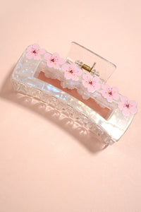 JUMBO FLOWERS ON RECTANGLE HAIR CLAW CLIPS | 40H834