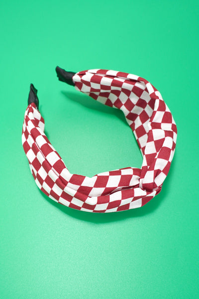 KNOTTED CHECKER HEADBAND HAIR BAND | 40HB160