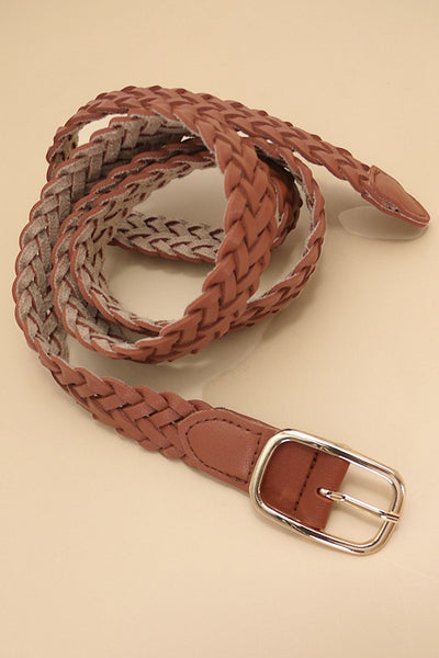 BRAIDED WOVEN FAUX LEATHER BELT | 40BT639