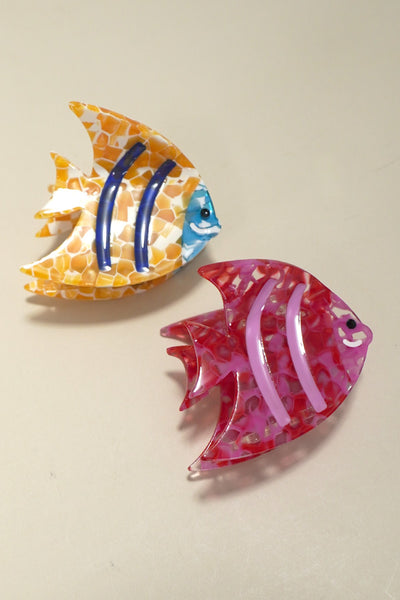 CELLULOSE VIBRANT OCEAN SEA FISH HAIR CLAW CLIPS | 40H839