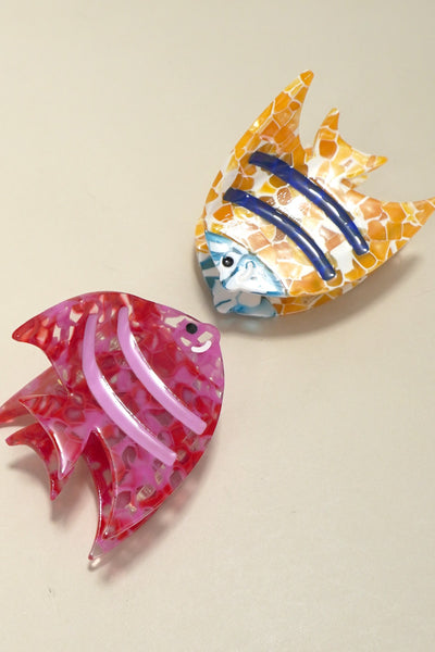 CELLULOSE VIBRANT OCEAN SEA FISH HAIR CLAW CLIPS | 40H839