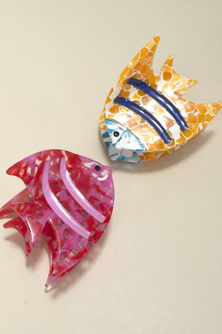 CELLULOSE VIBRANT OCEAN SEA FISH HAIR CLAW CLIPS | 40H839