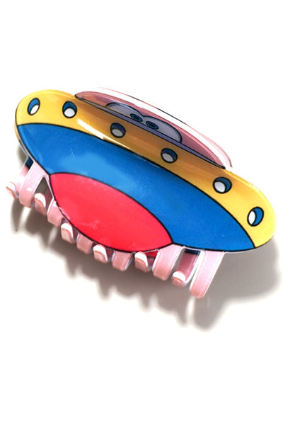 CUTE SPACE UFO ALIEN SPACESHIP HAIR CLAW CLIPS | 40H841