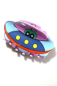 CUTE SPACE UFO ALIEN SPACESHIP HAIR CLAW CLIPS | 40H841