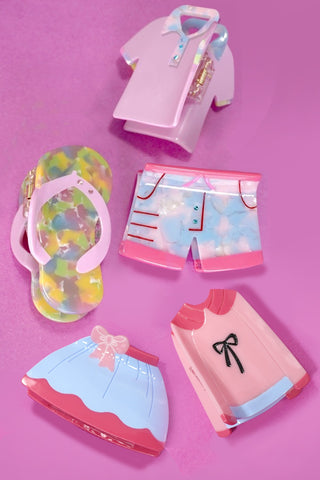 CELLULOSE FLIP FLOP SHORT TOP HAIR CLAW CLIPS | 40H847