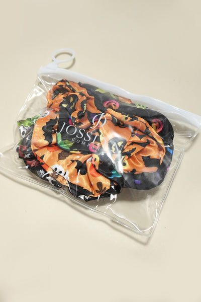 SATIN HALLOWEEN HAIR SCRUNCHIES SET OF 5 | 40S732