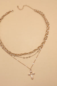 MULTILAYER CROSS PENDANT NECKLACE | 80N1014