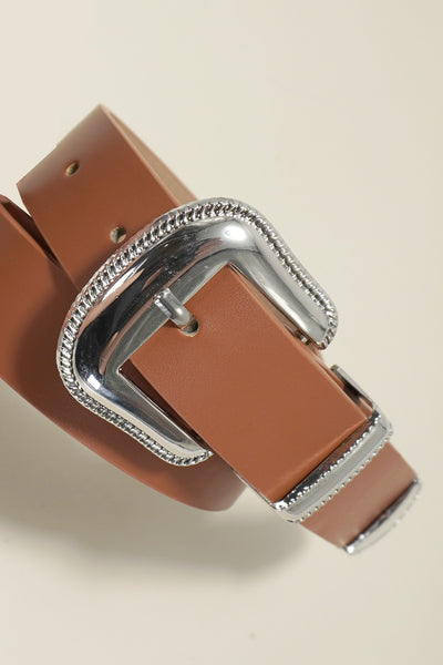 CLASSIC WESTERN BUCKLE FAUX LEATHER BELT | 40BT640