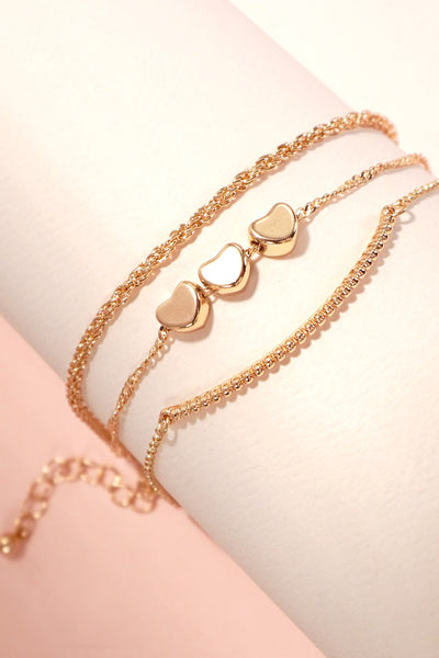 MULTI LAYER MOVABLE MINI HEART BAR BRACELET | 80B235