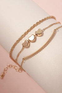 MULTI LAYER MOVABLE MINI HEART BAR BRACELET | 80B235