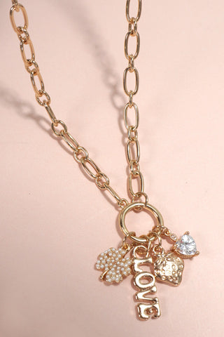 CLUSTER CHARM LOVE STRAWBERRY HEART NECKLACE | 80N1026