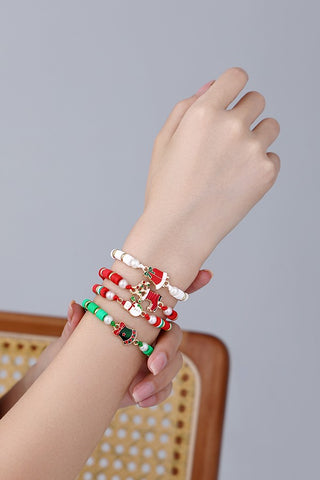 CHRISTMAS SANTA RUDOLPH HEISI BRACELETS SET OF 4 | 40B121