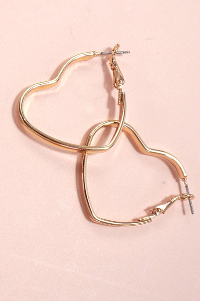 RADIANT GOLD HEART HOOP EARRINGS | 80E5508