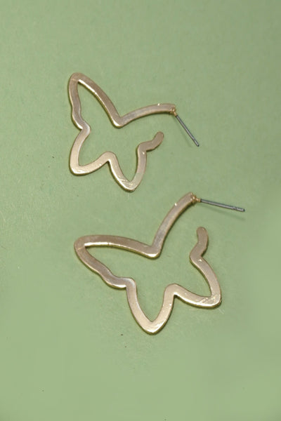 RADIANT GOLD BUTTERFLY HOOP EARRINGS | 80E5507