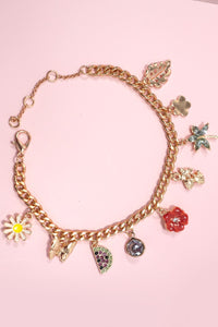 MULTI CHARM FLOWER FRUIT EPOXY BRACELETS | 80B245