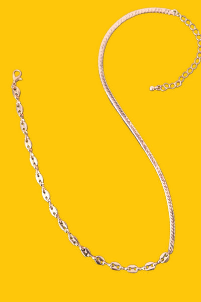 DUAL STYLE  HERRINGBONE MARINER CHAIN NECKLACE | 80N1050