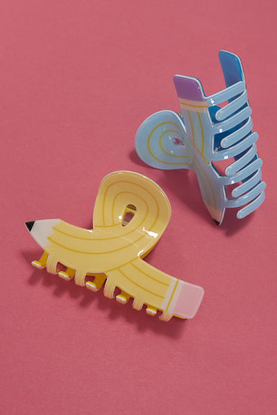 BACK TO SCHOOL TEACHER PENCIL HAIR CLAW CLIPS | 40H858