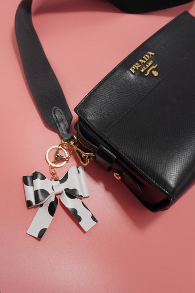 VEGAN LEATHER BOW BAG CHARM KEYCHAIN | 40KC117