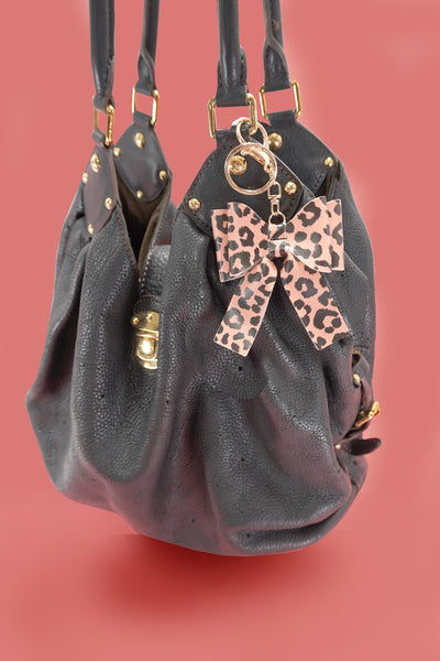 VEGAN LEATHER BOW BAG CHARM KEYCHAIN | 40KC117