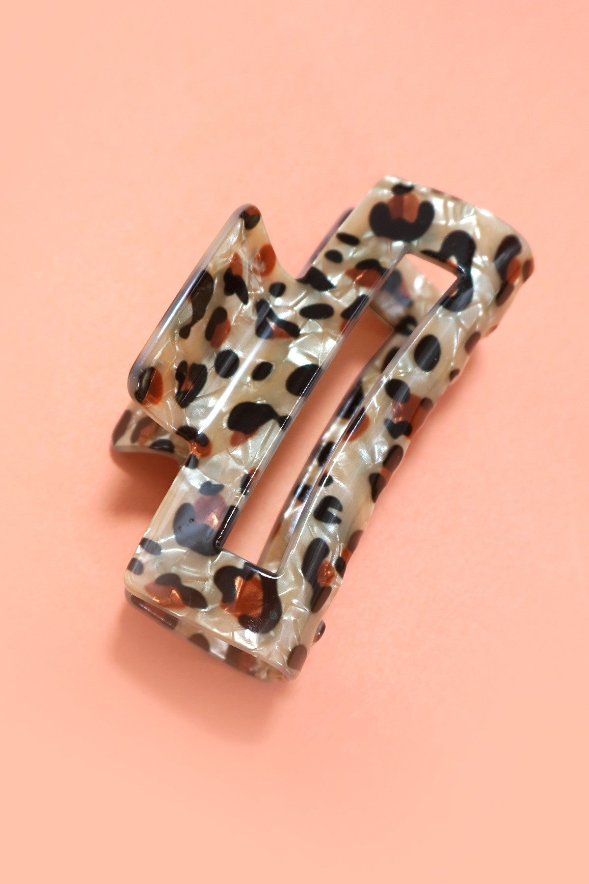 RECTANGLE LEOPARD ANIMAL DESIGN HAIR CLAW CLIPS | 40H859