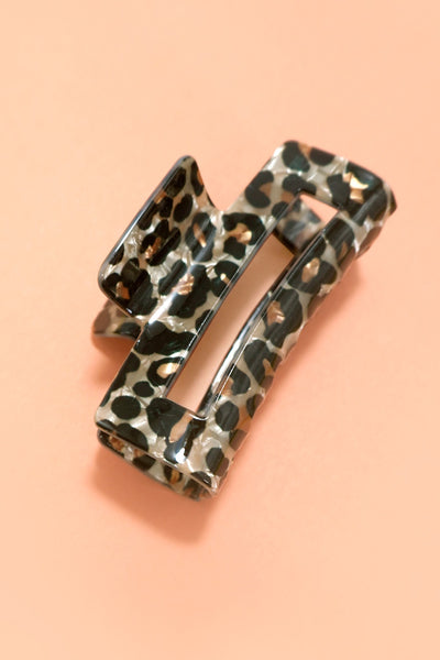 RECTANGLE LEOPARD ANIMAL DESIGN HAIR CLAW CLIPS | 40H859