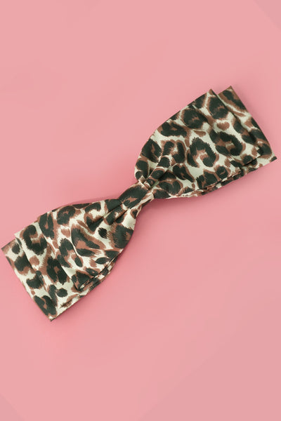 LEOPARD ZEBRA ANIMAL DESIGN BOW HAIR CLIPS | 40H861